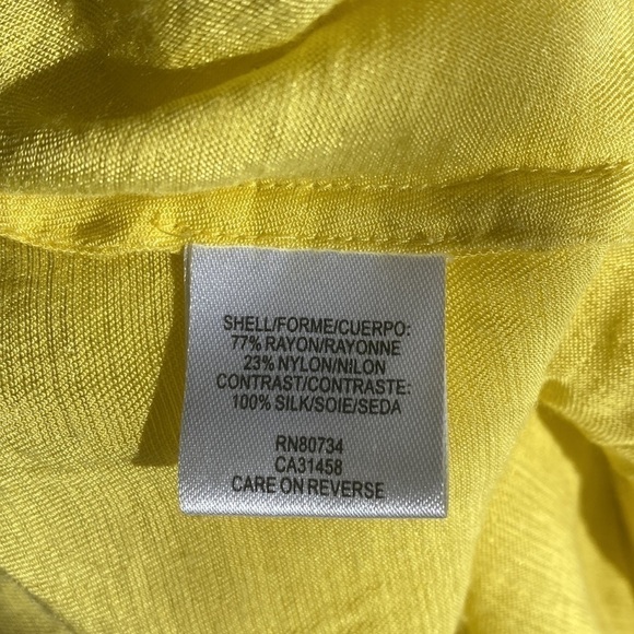 BCBGMaxAzria Runway yellow sheer strap sleeveless top medium - Picture 5 of 6